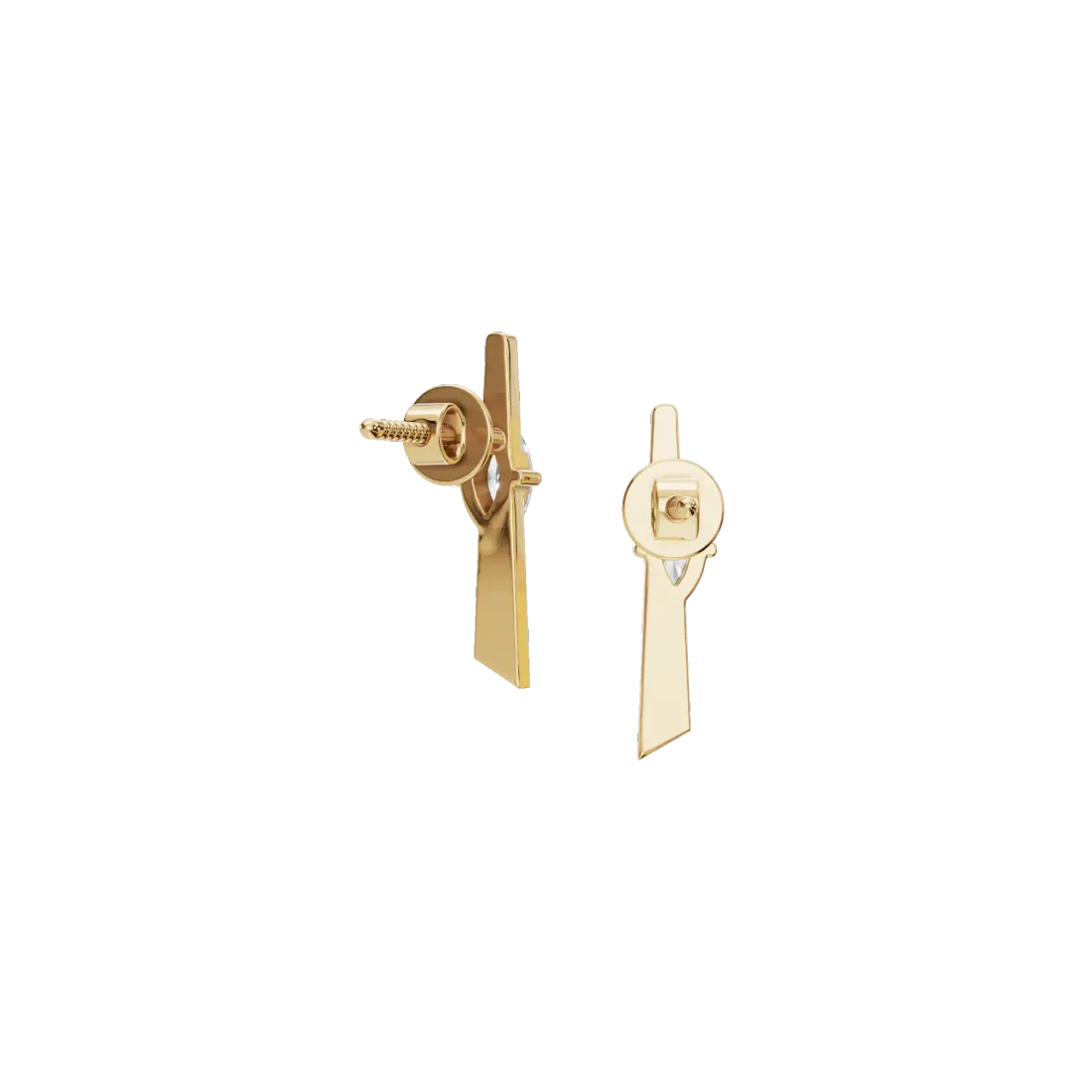 Vertical Marquise Diamond Stud Earrings