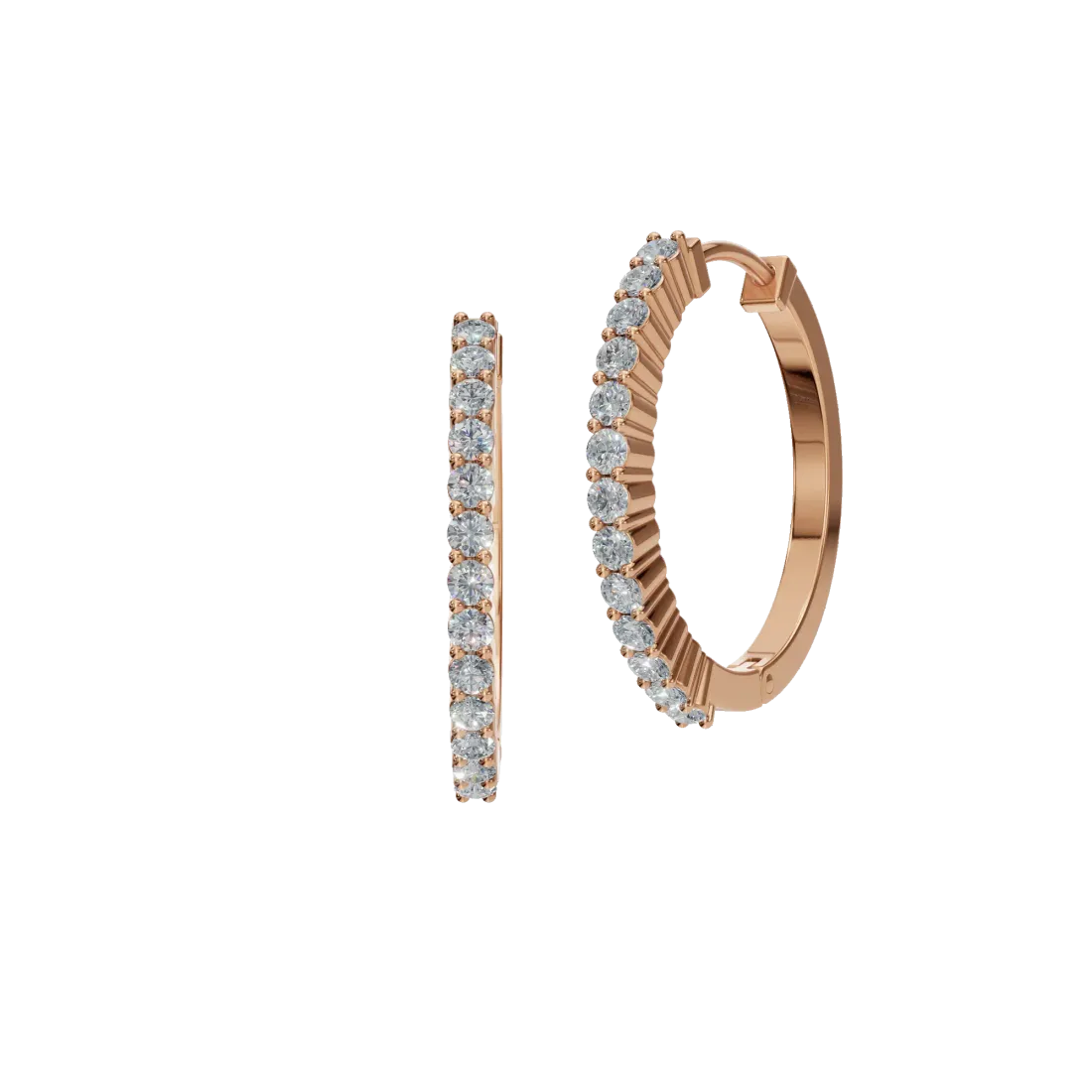 Round Diamond Hoop Earrings
