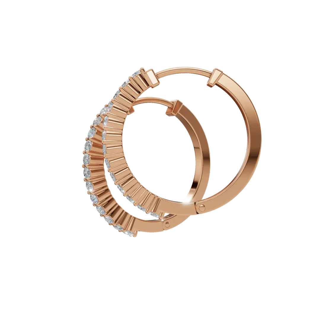 Round Diamond Hoop Earrings