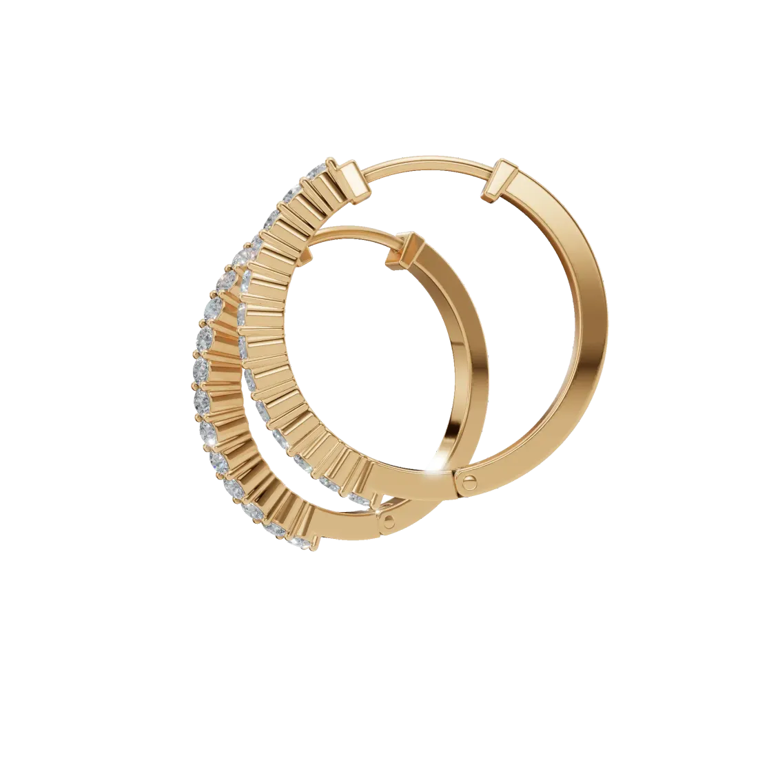 Round Diamond Hoop Earrings