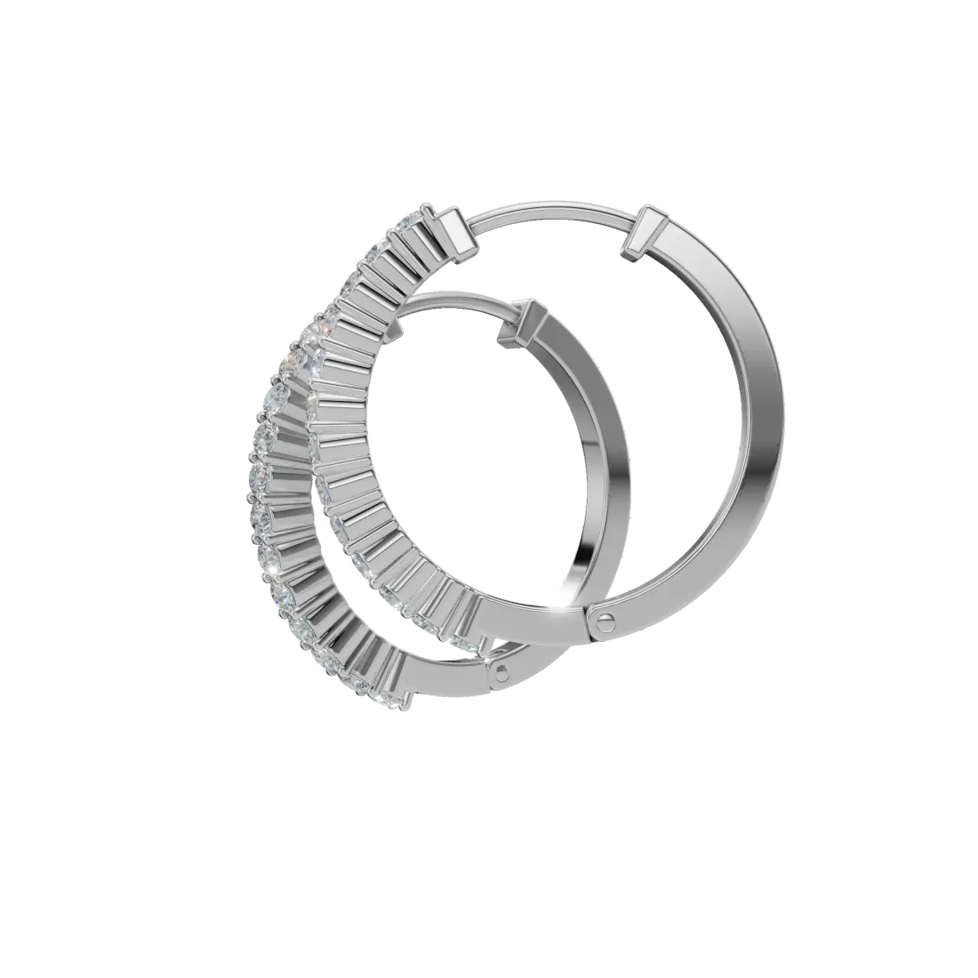 Round Diamond Hoop Earrings