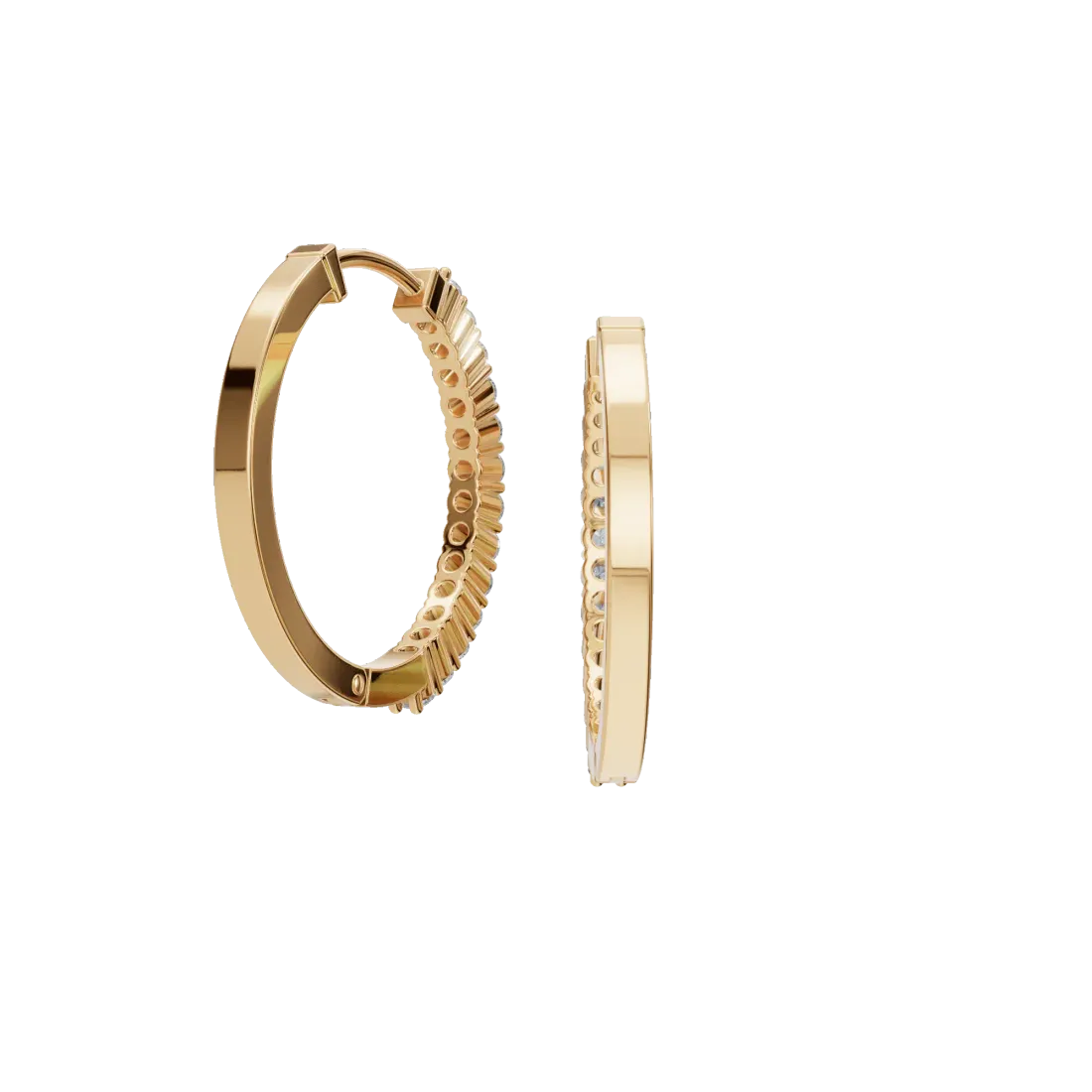 Round Diamond Hoop Earrings