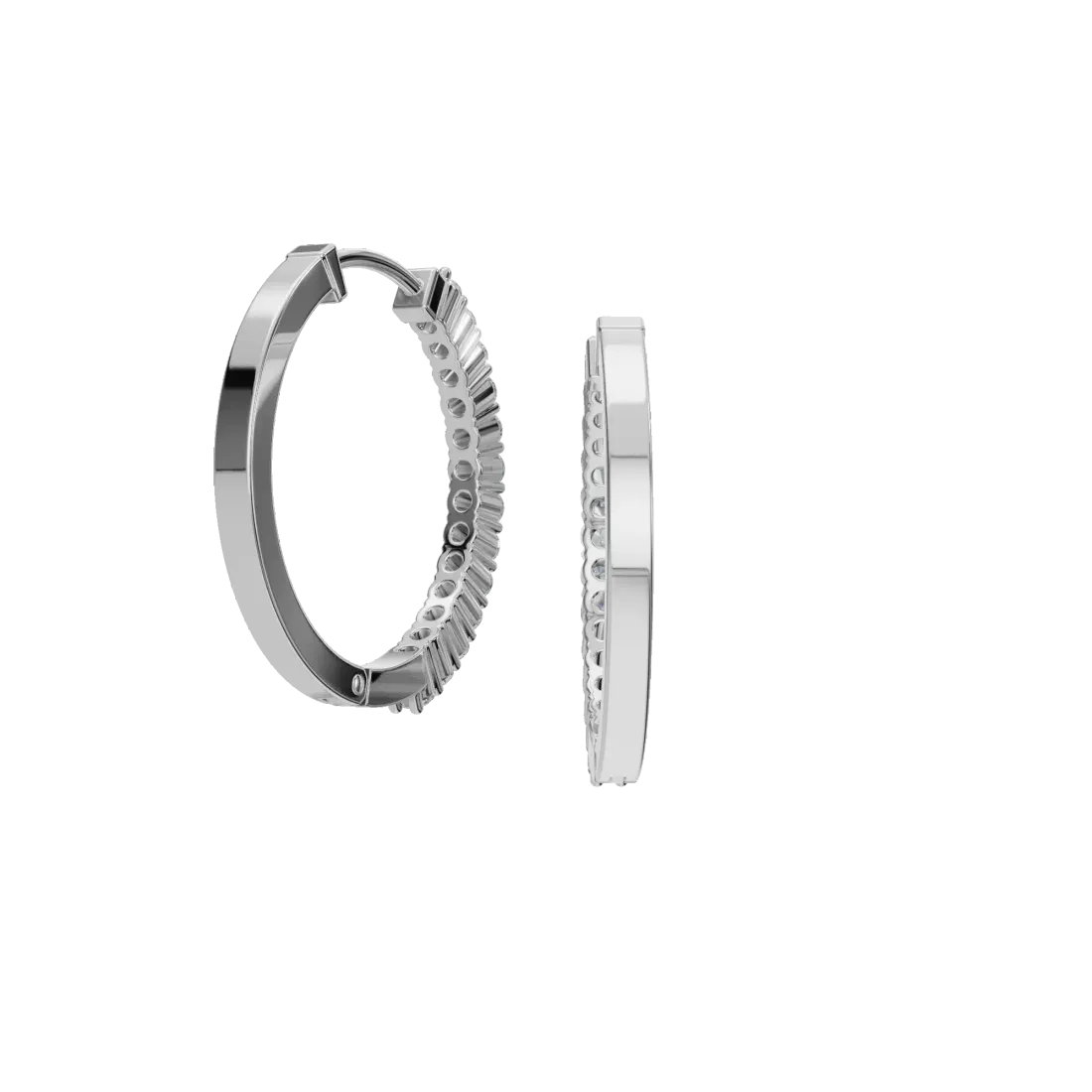 Round Diamond Hoop Earrings