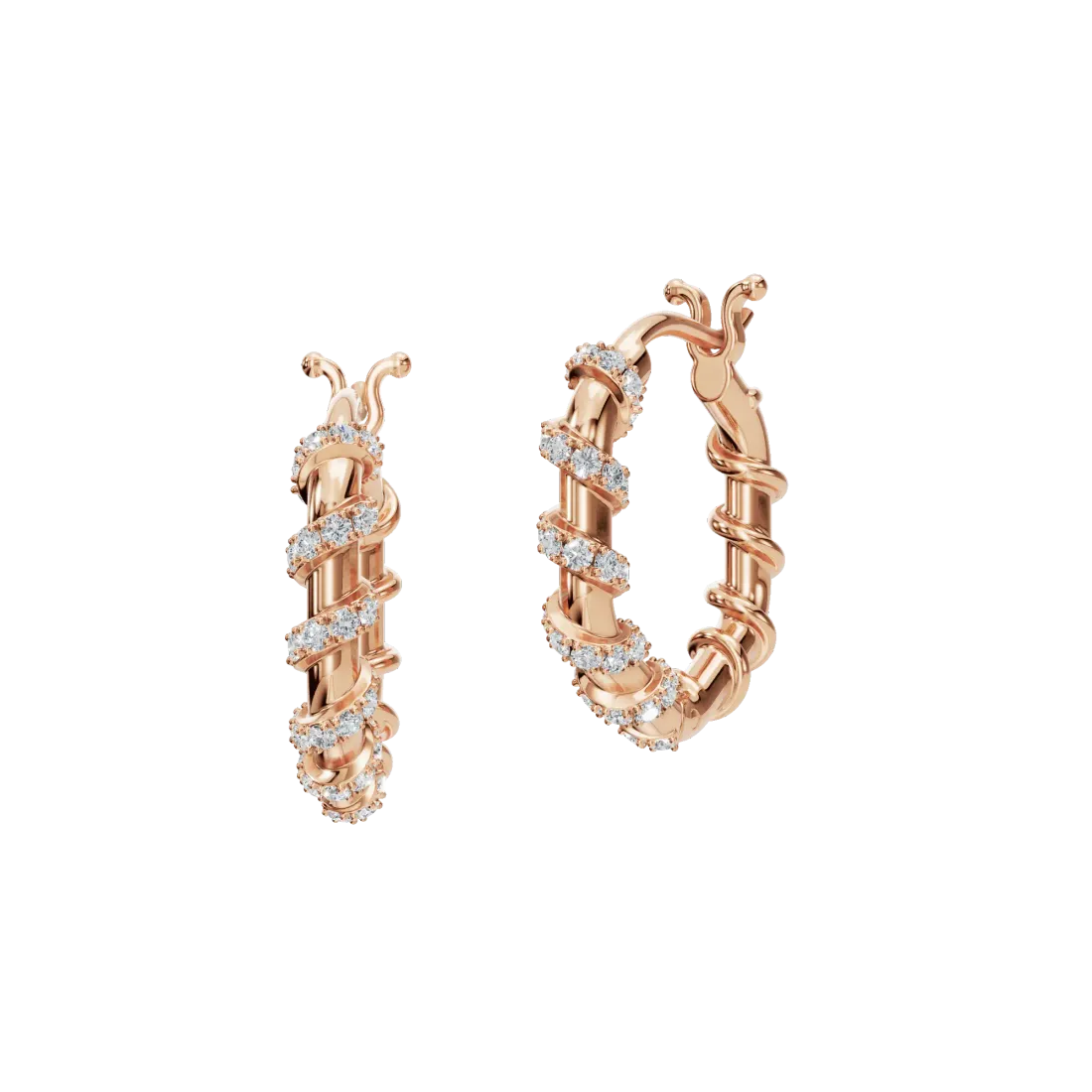 Twist Diamond Hoop Earrings