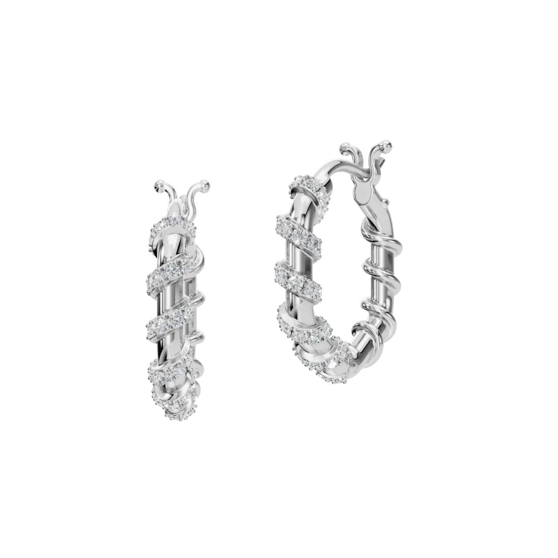 Twist Diamond Hoop Earrings
