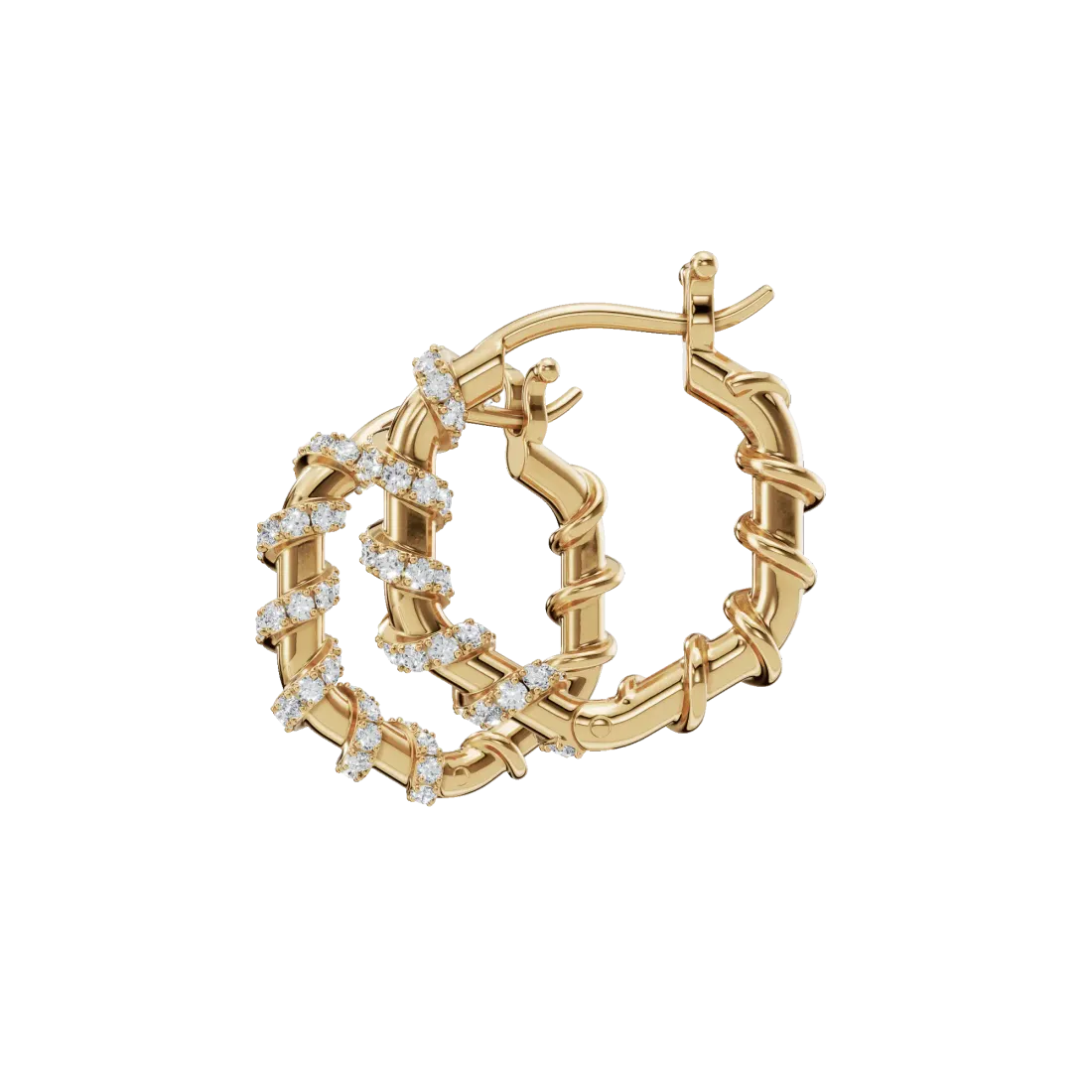 Twist Diamond Hoop Earrings