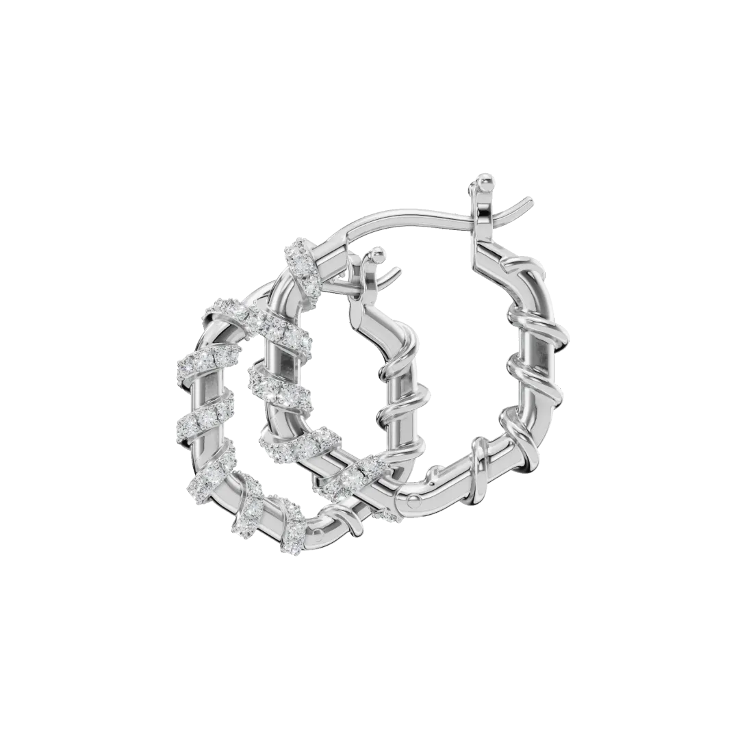 Twist Diamond Hoop Earrings