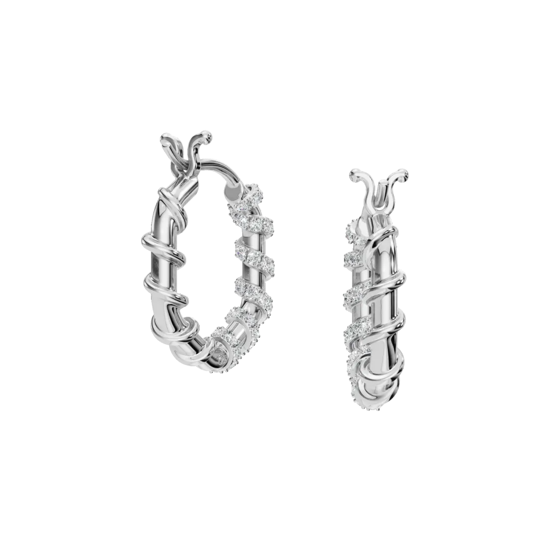 Twist Diamond Hoop Earrings