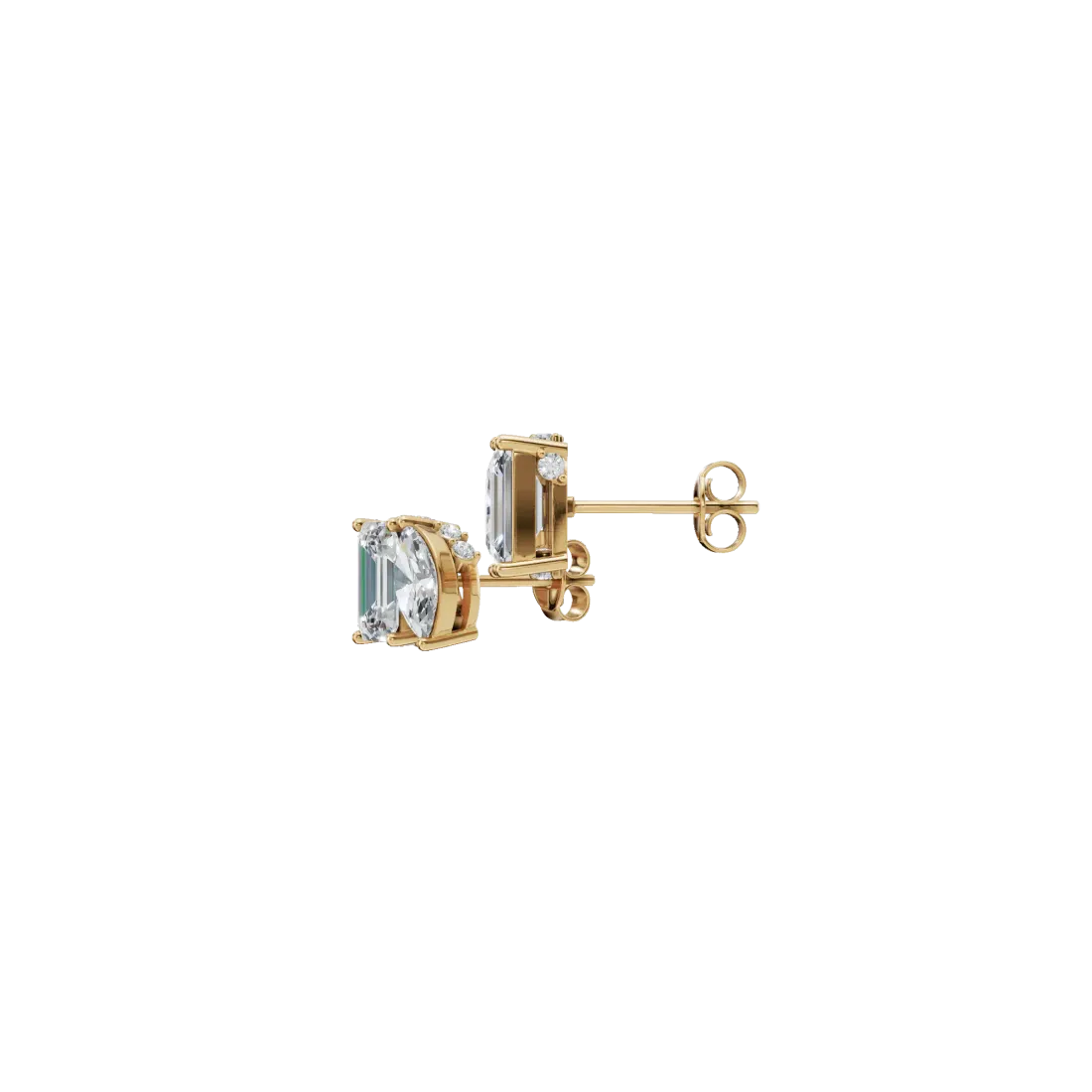 ToiMoi Emerald & Marquise Diamond Stud Earrings