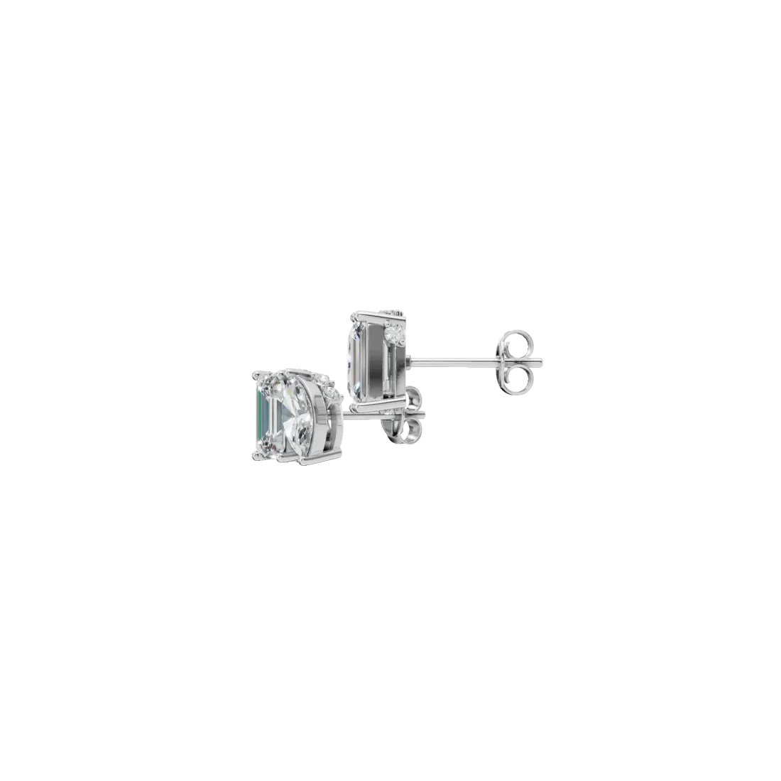 ToiMoi Emerald & Marquise Diamond Stud Earrings