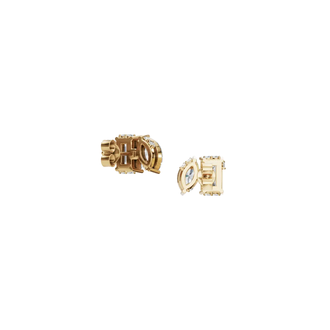 ToiMoi Emerald & Marquise Diamond Stud Earrings