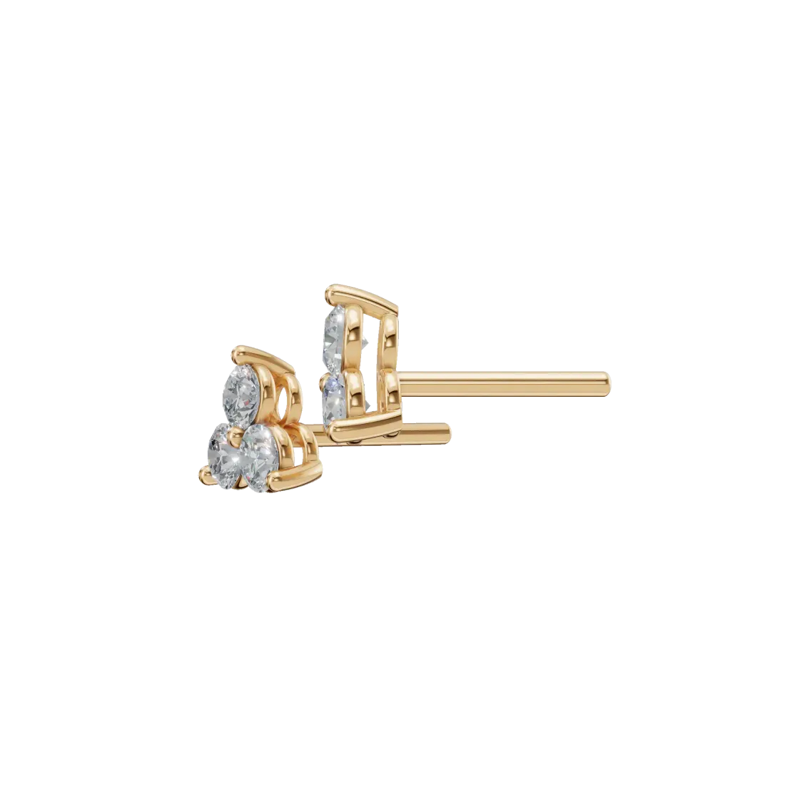 Triple Round Diamond Stud Earrings