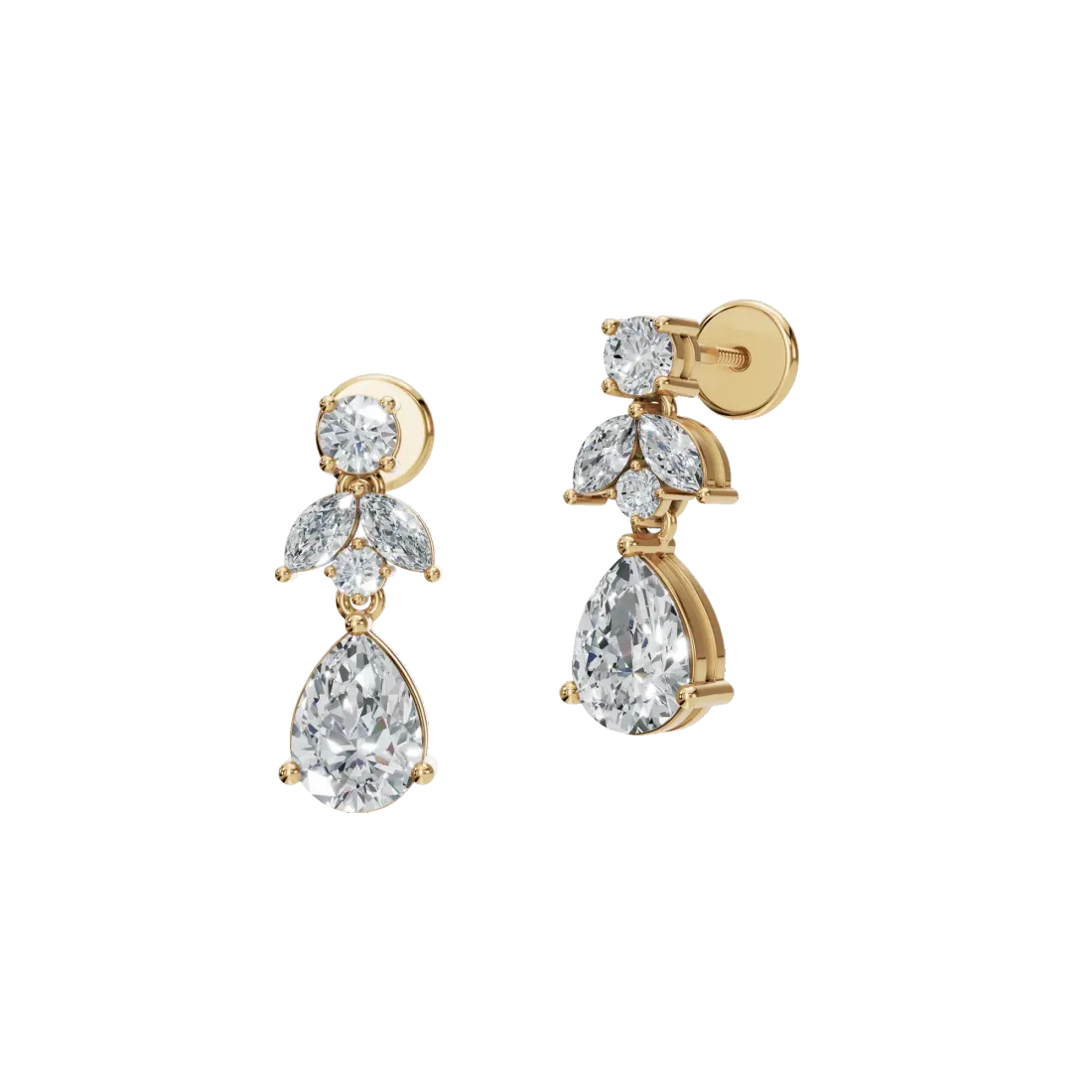 Blossom Pearfall Diamond Earrings