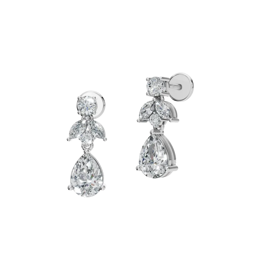 Blossom Pearfall Diamond Earrings