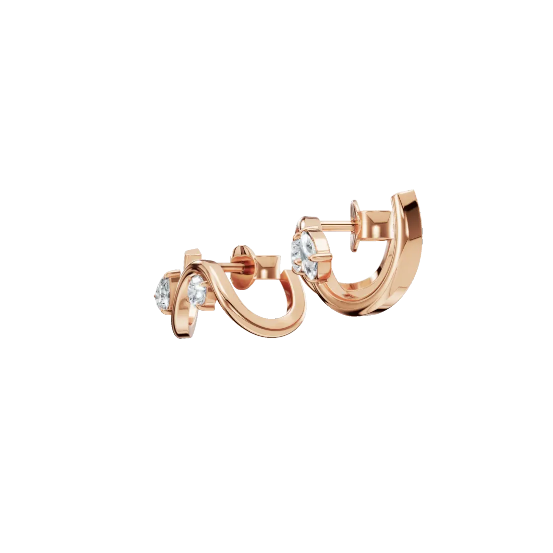 Swirl Diamond Stud Earrings