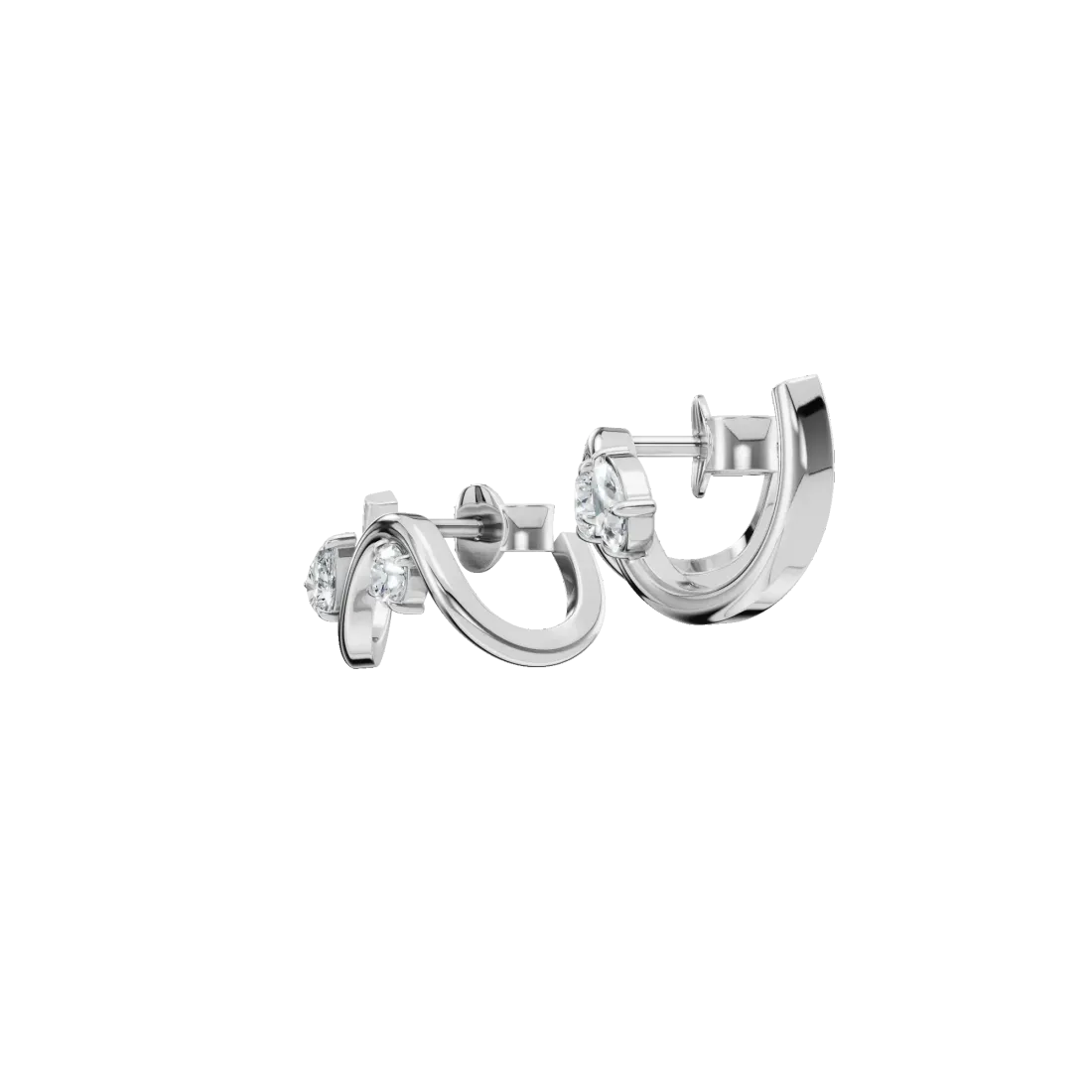 Swirl Diamond Stud Earrings