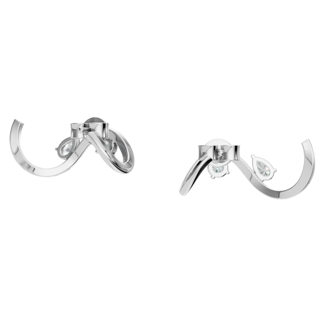 Swirl Diamond Stud Earrings