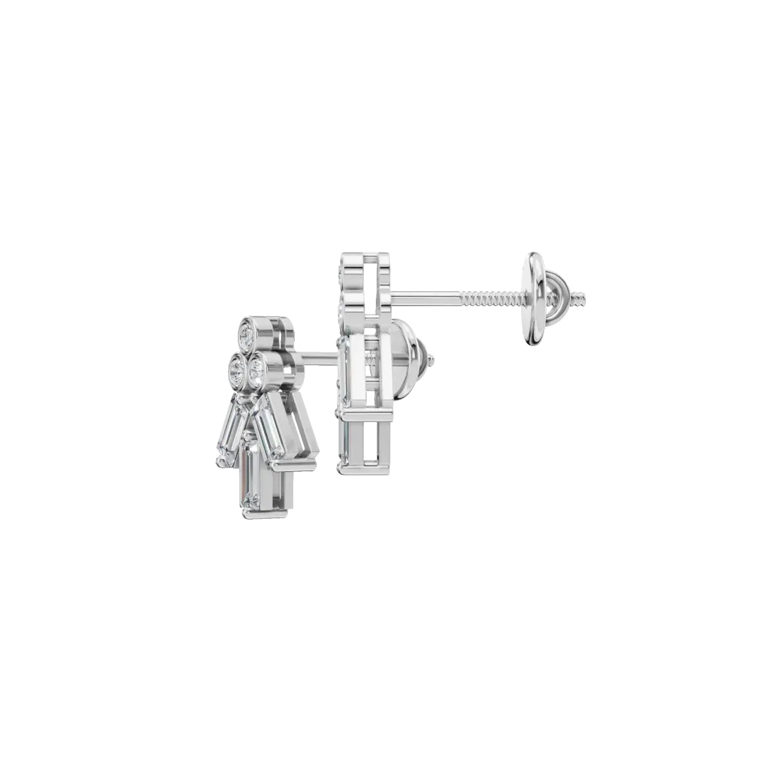 Baguette Bloom Rose Earrings