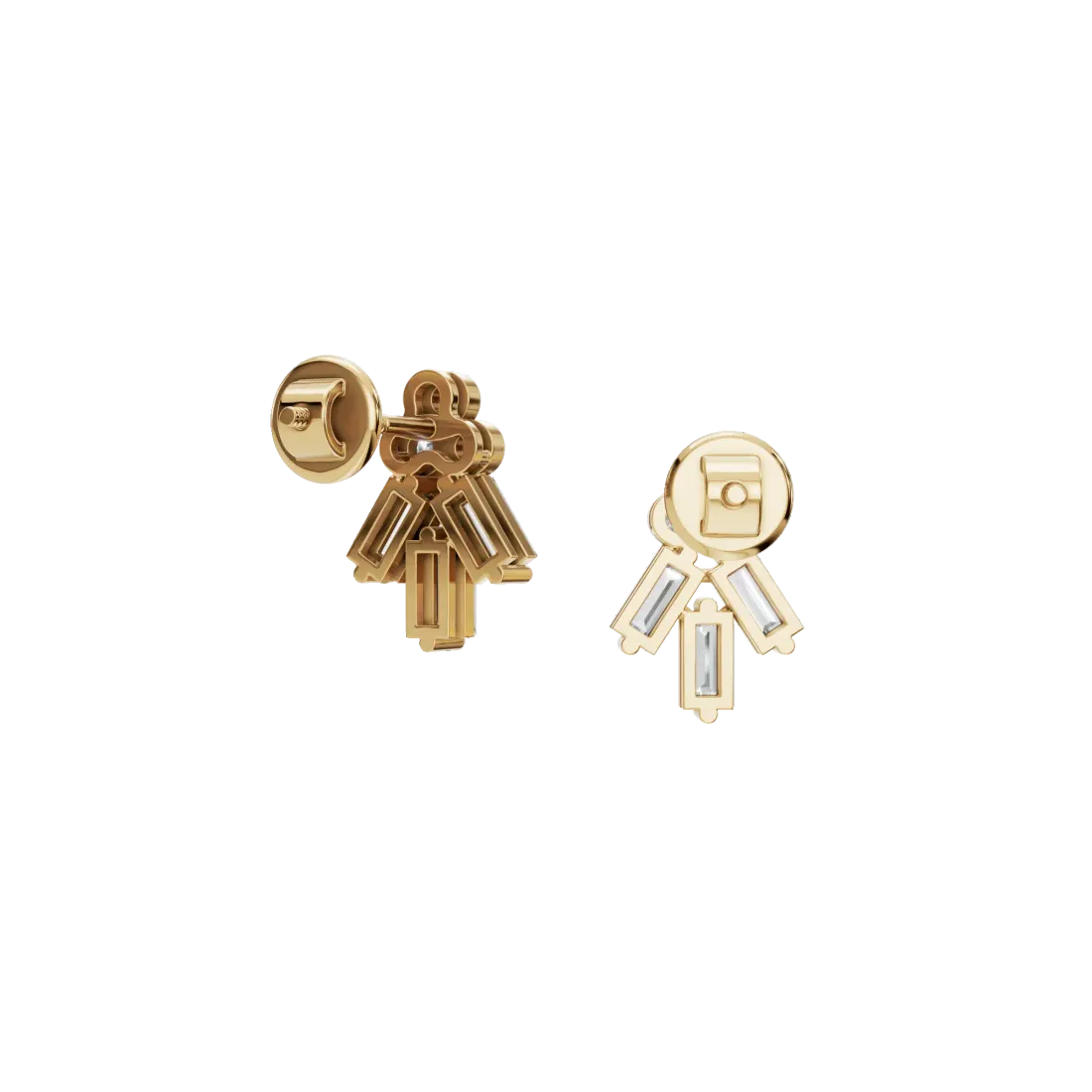 Baguette Bloom Rose Earrings