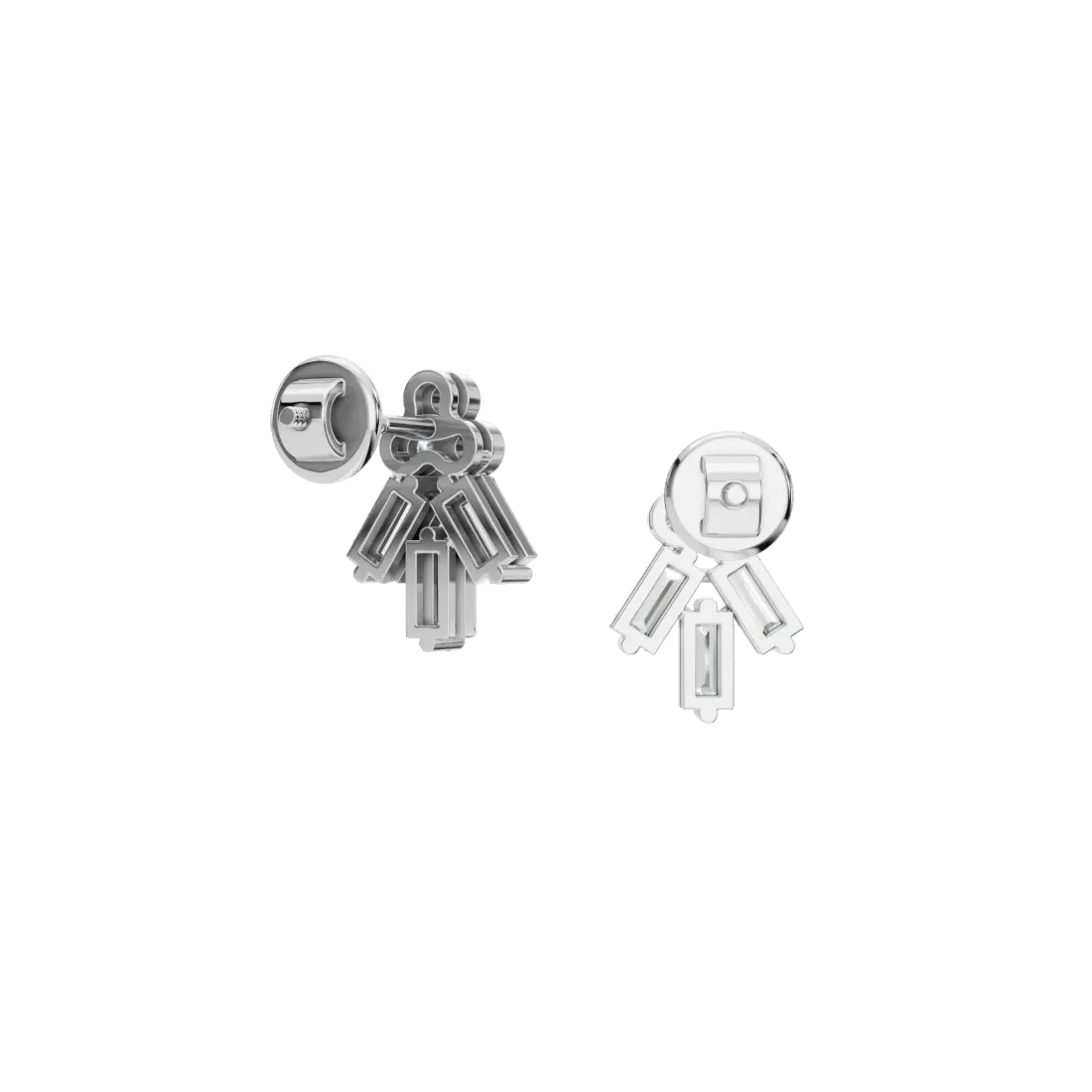 Baguette Bloom Rose Earrings