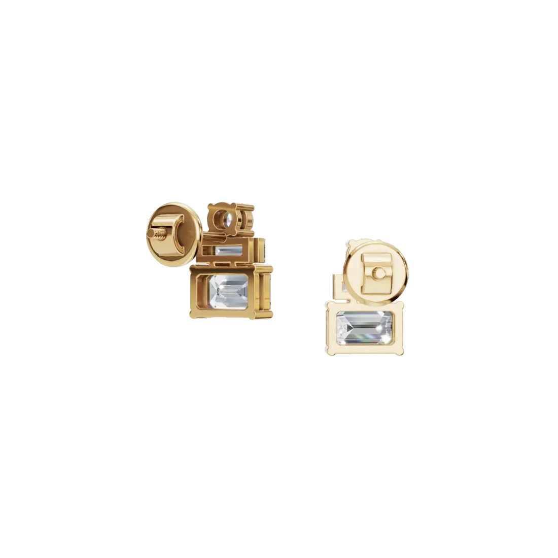 Geometric Mixed-Cut Diamond Earrings