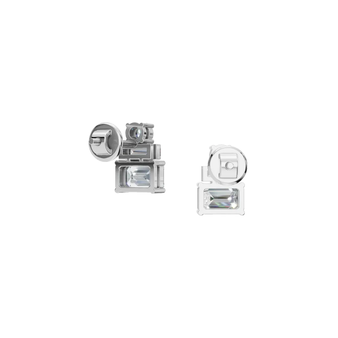 Geometric Mixed-Cut Diamond Earrings