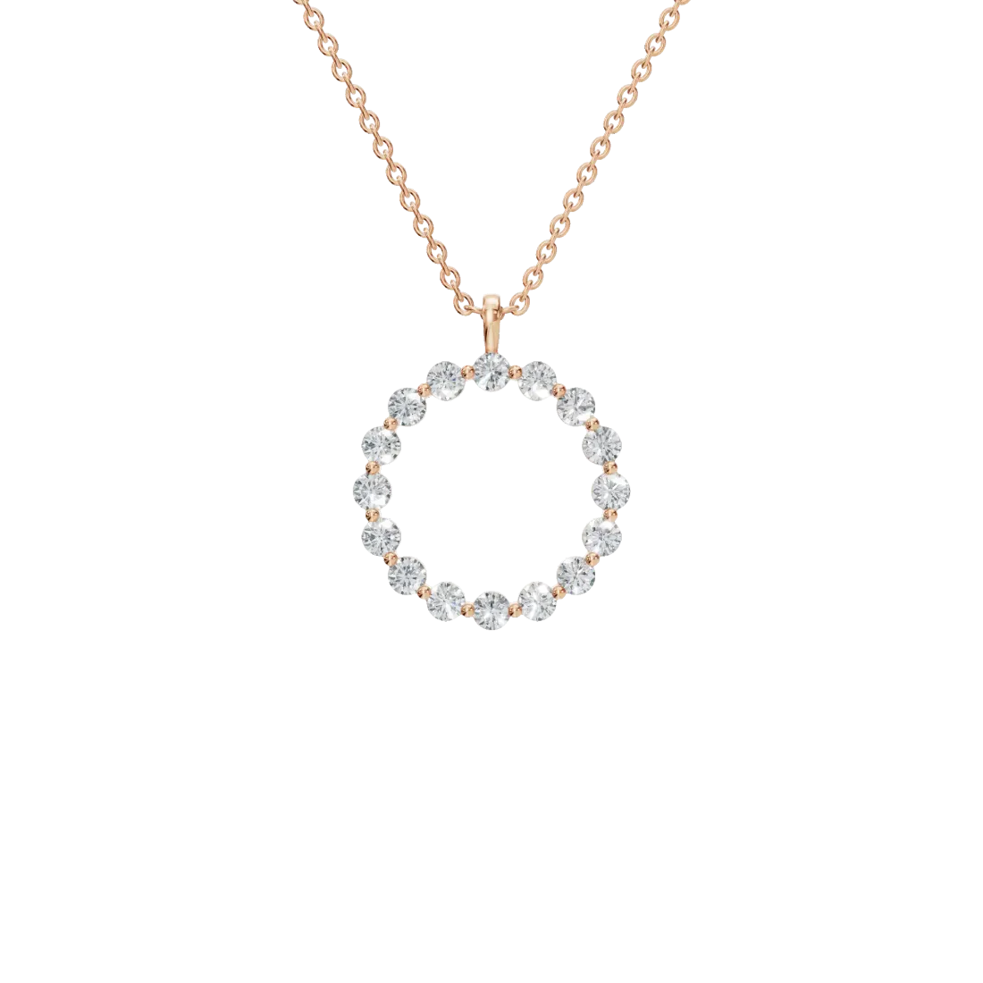 Round Halo Diamond Pendant