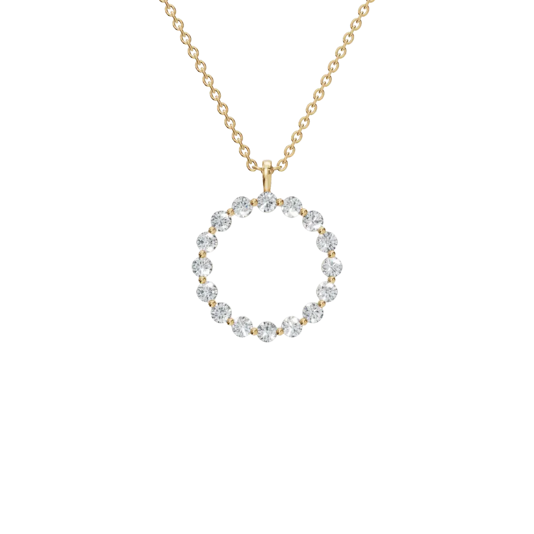 Round Halo Diamond Pendant