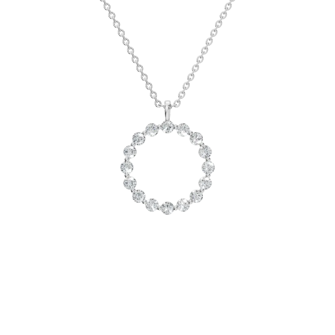 Round Halo Diamond Pendant