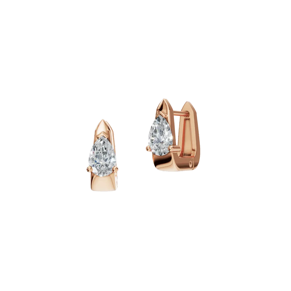 Pear Diamond Hoop Earrings