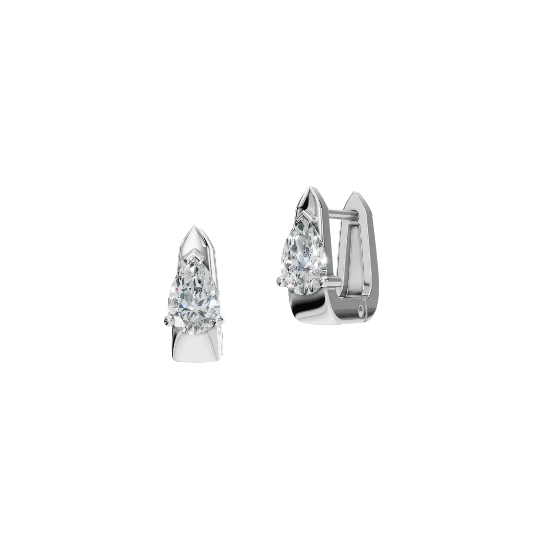 Pear Diamond Hoop Earrings