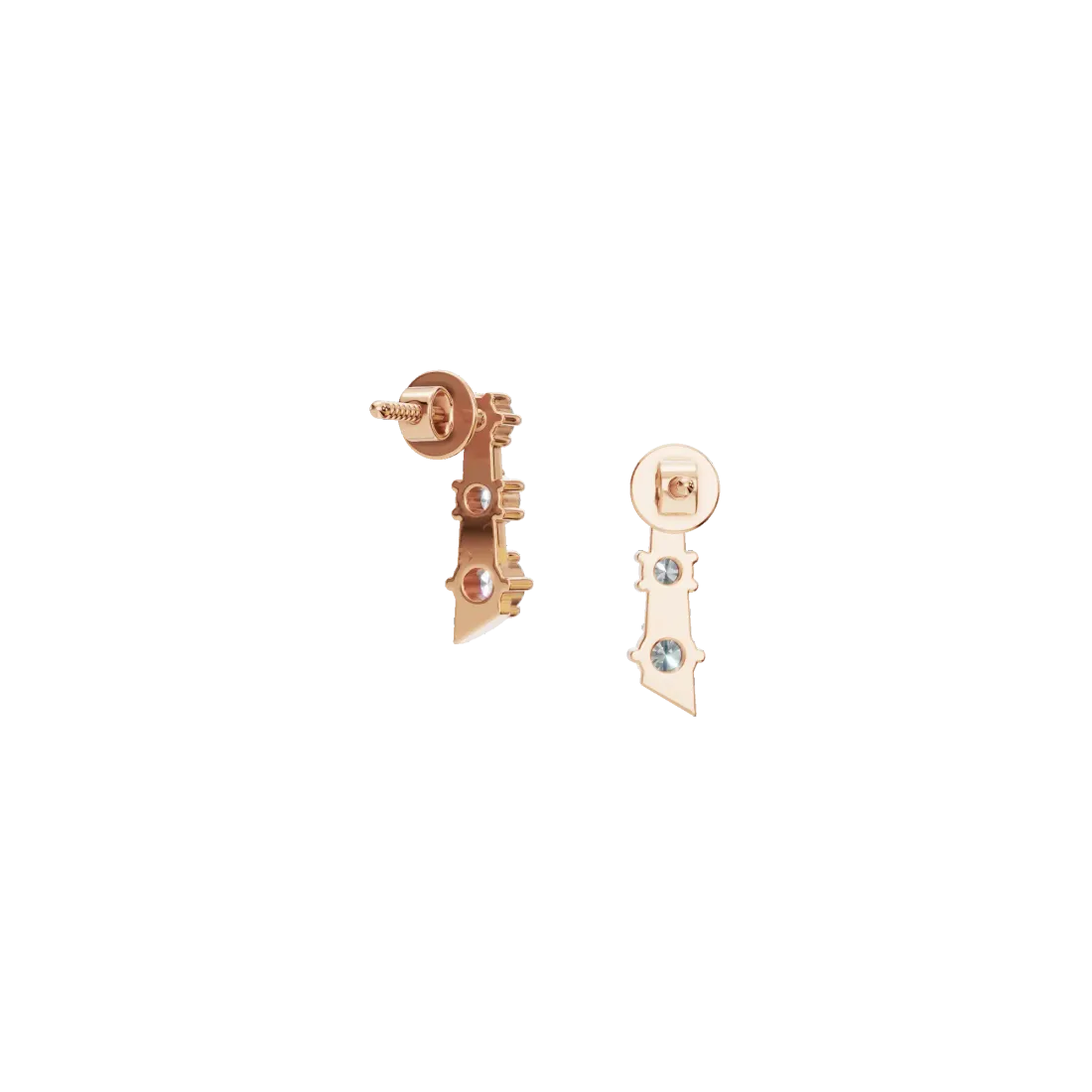 Triple Diamond Stud Earrings