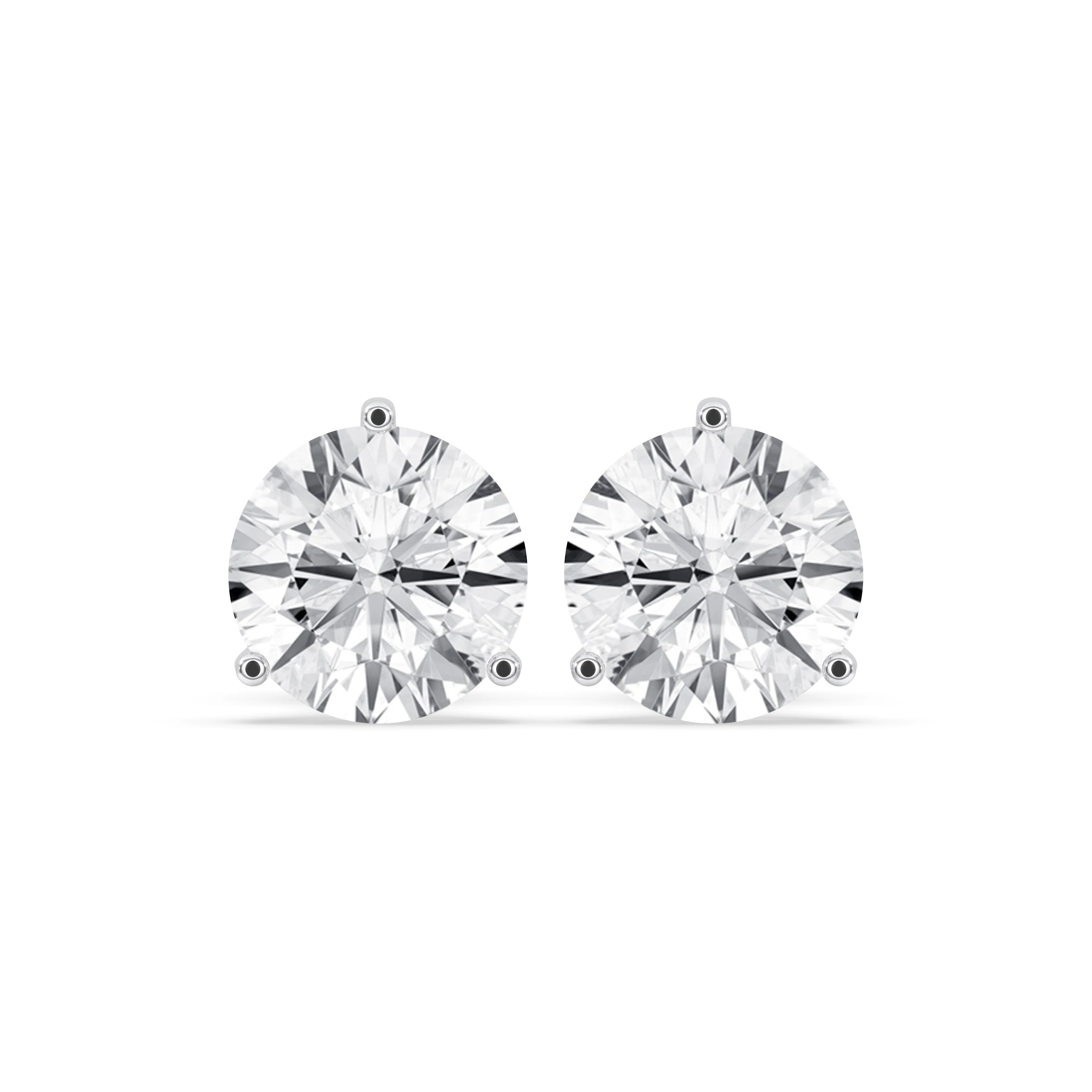3-Prong Round Martini Stud Earrings
